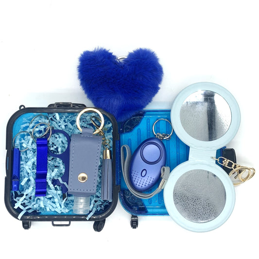 Blue Heart 8pc Keychain Set