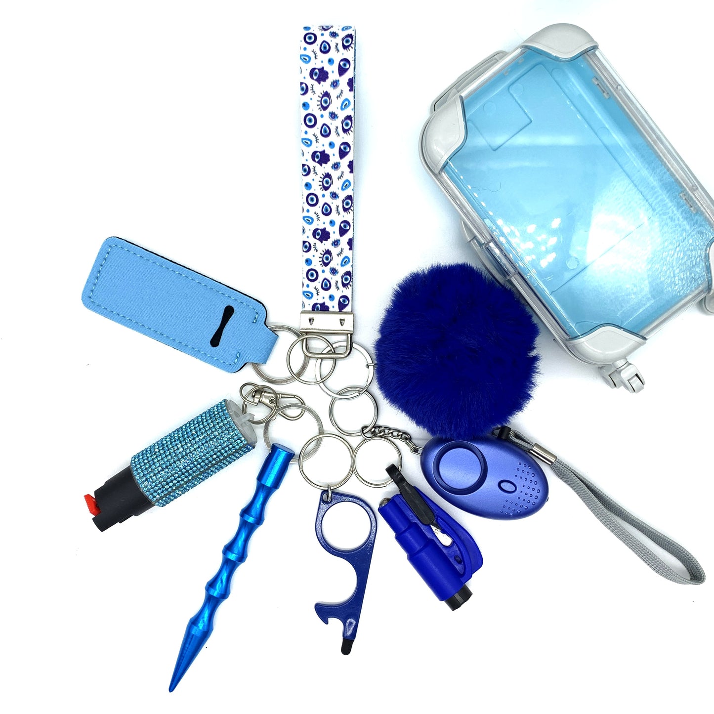 Blue Eye 9pc Keychain Set