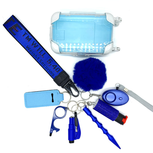 Royal Blue offwhite 9pc Keychain Set