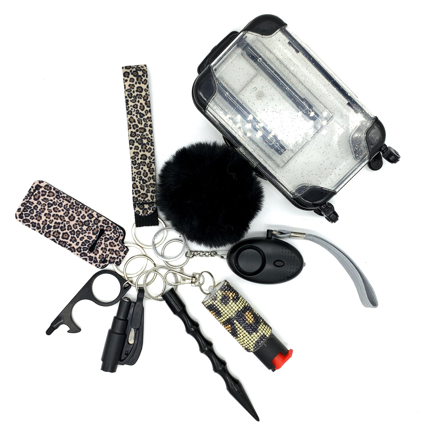 Cheetah 9pc Keychain Set